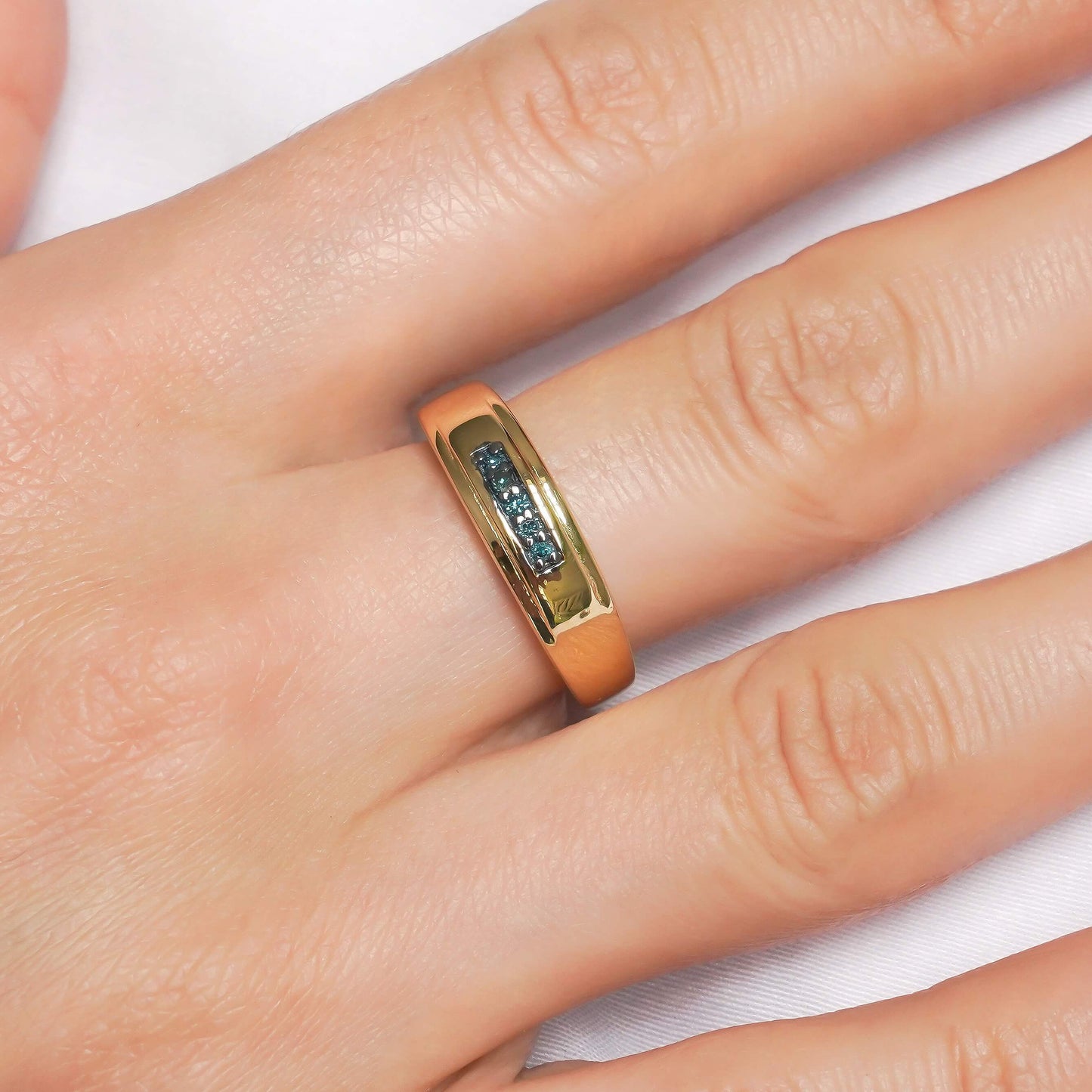 SZ12858-1 Ring Silver 925 Blue Diamond