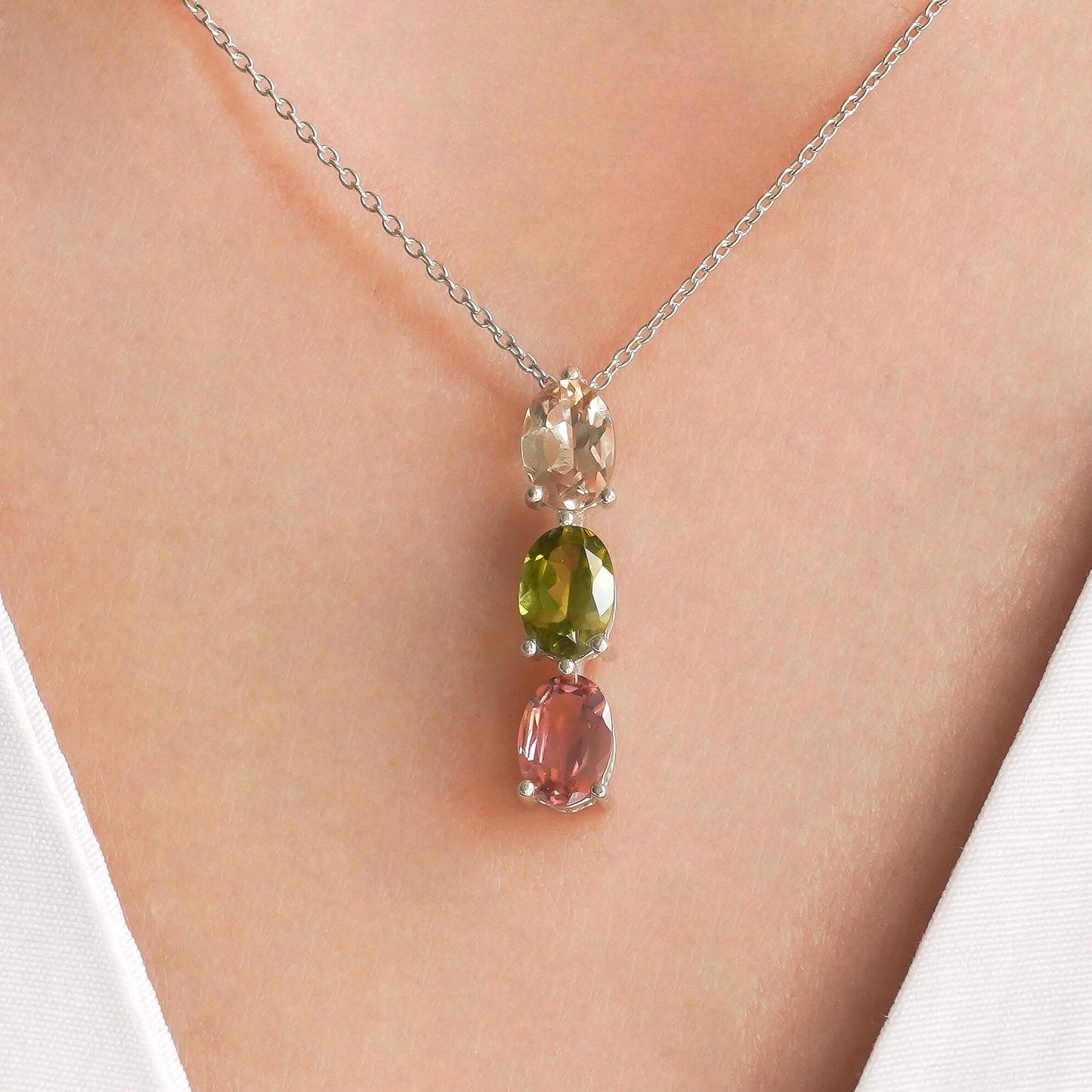 SZ12477 Серебро 925 Радужный Турмалин Подвеска