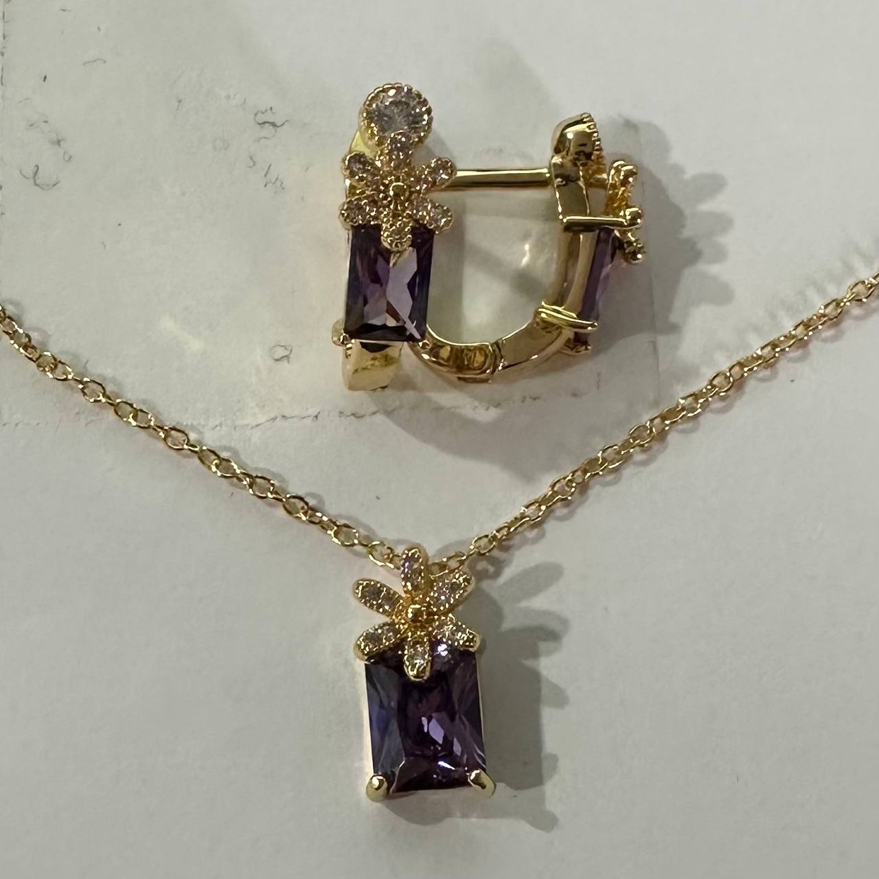 CC02187 Комплект
18K желтое золото с покрытием, медь, кристалл