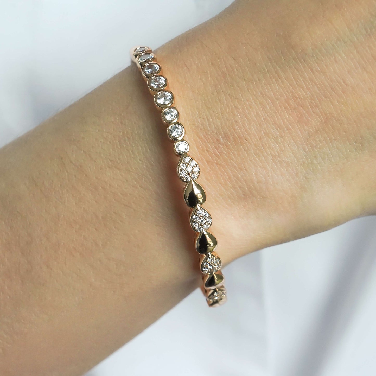 CC00161 Brass Bracelet Cubic Zirconia 18K gold plated