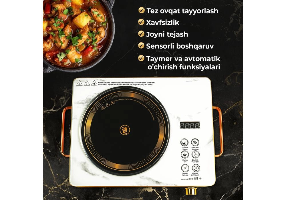 Touch electric stove Roniq Afsona Gold