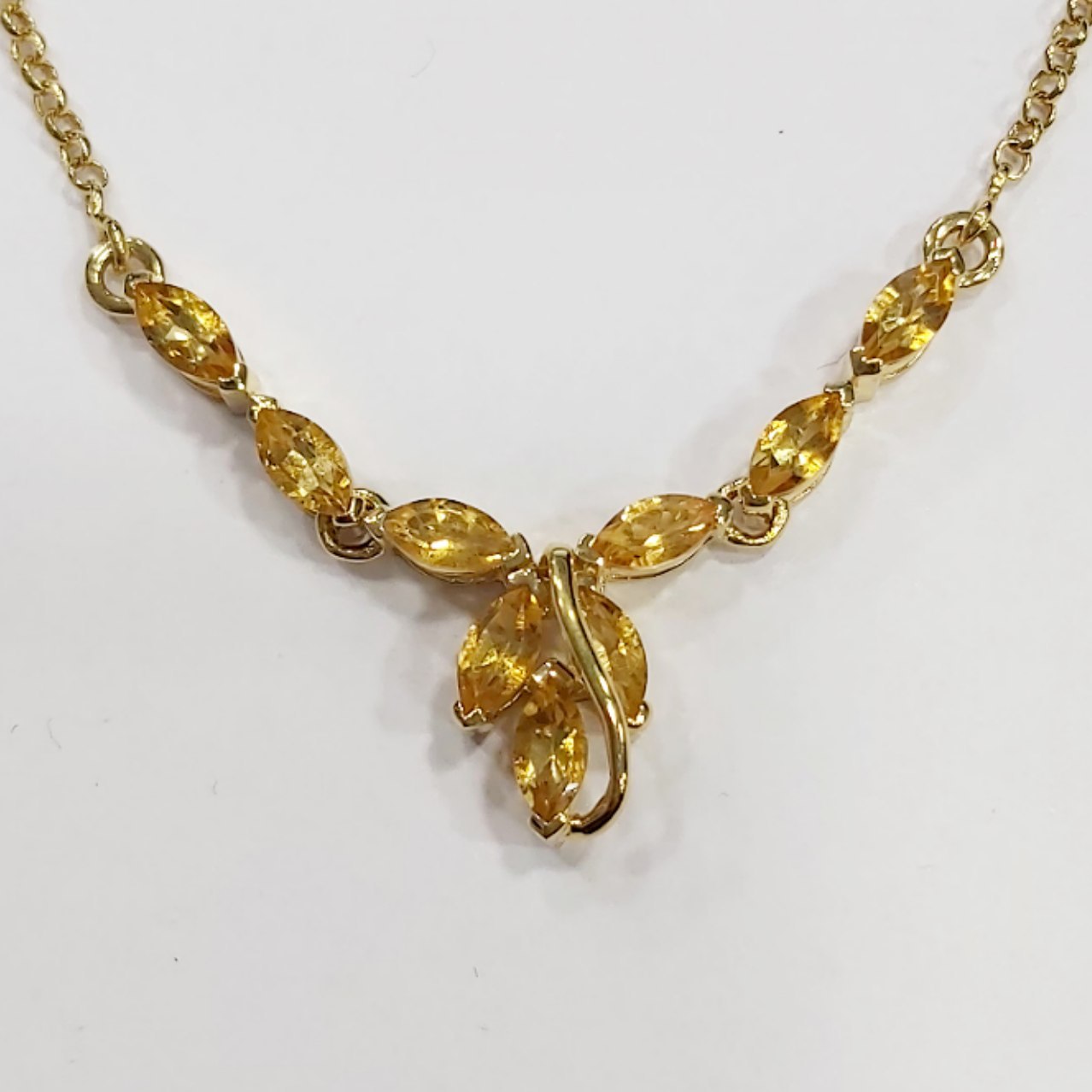 SZ16501 Necklace Silver 925 Citrine (Gold Plated)