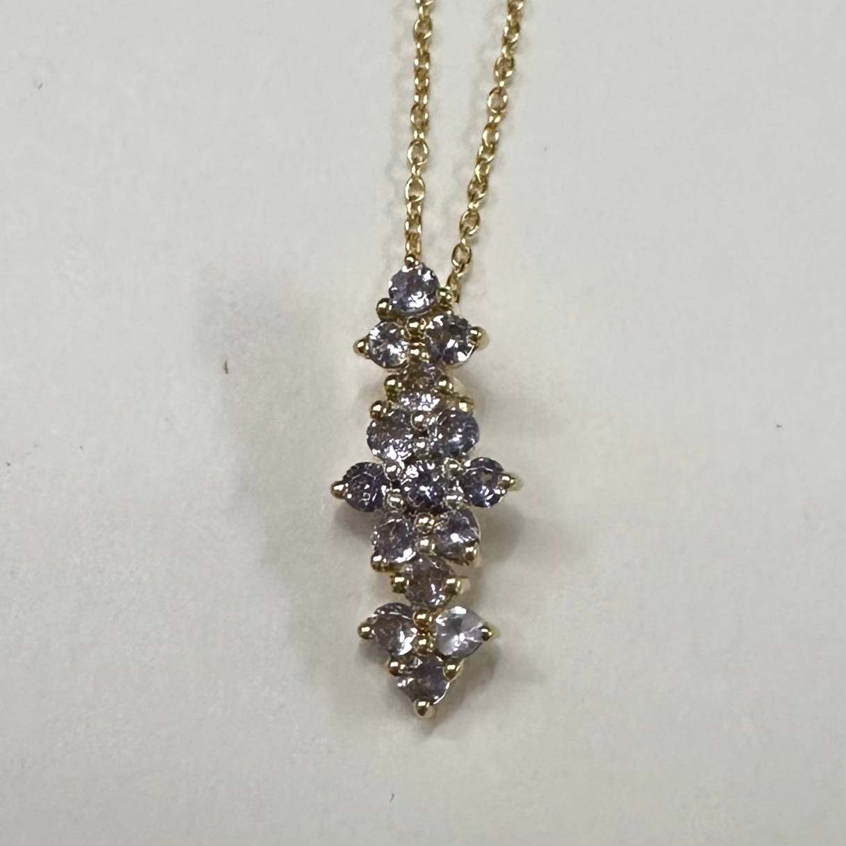 SZ16660 Necklace Silver 925 Tanzanite (Gold Plated)