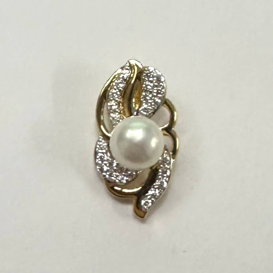 SZ16661 Necklace Silver 925 White Pearl Pianite (Gold Plated)