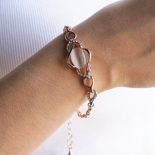 CC00500 Bracelet Alloy Cat Eye Linde 18K Rose Gold Plated