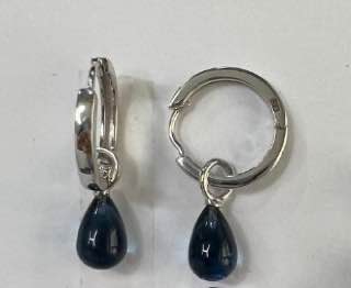 SZ11083-1 Earrings Silver 925 Blue Crystal Linde