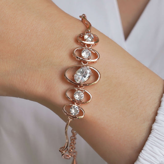 CC00399 Bracelet Alloy Crystals 19K Rose Gold Plated