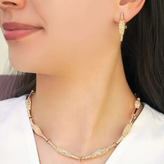 CC00273 Set Copper Crystals 18K gold plated