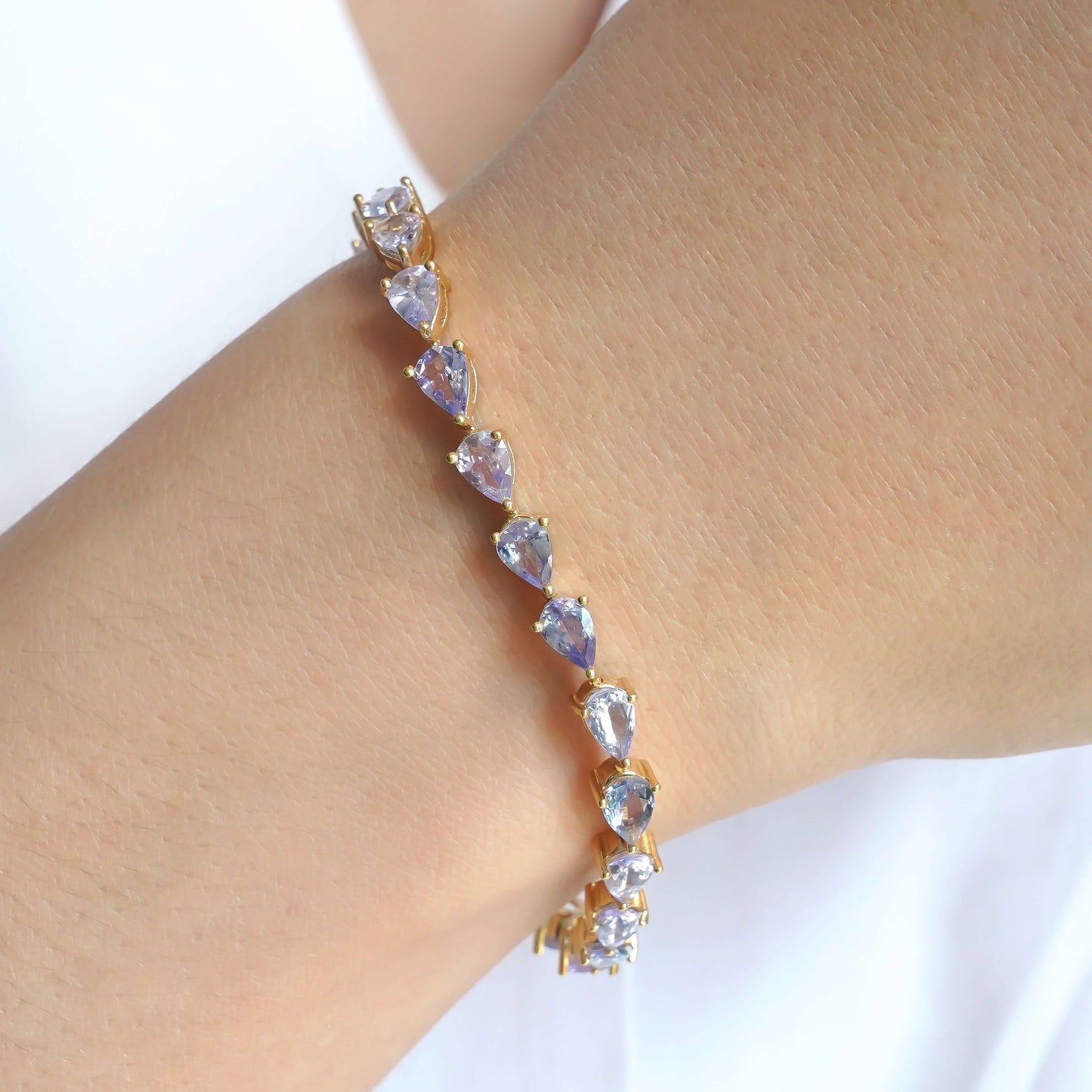 SZ13592 Bracelet Silver 925 Tanzanite (Gold plated)