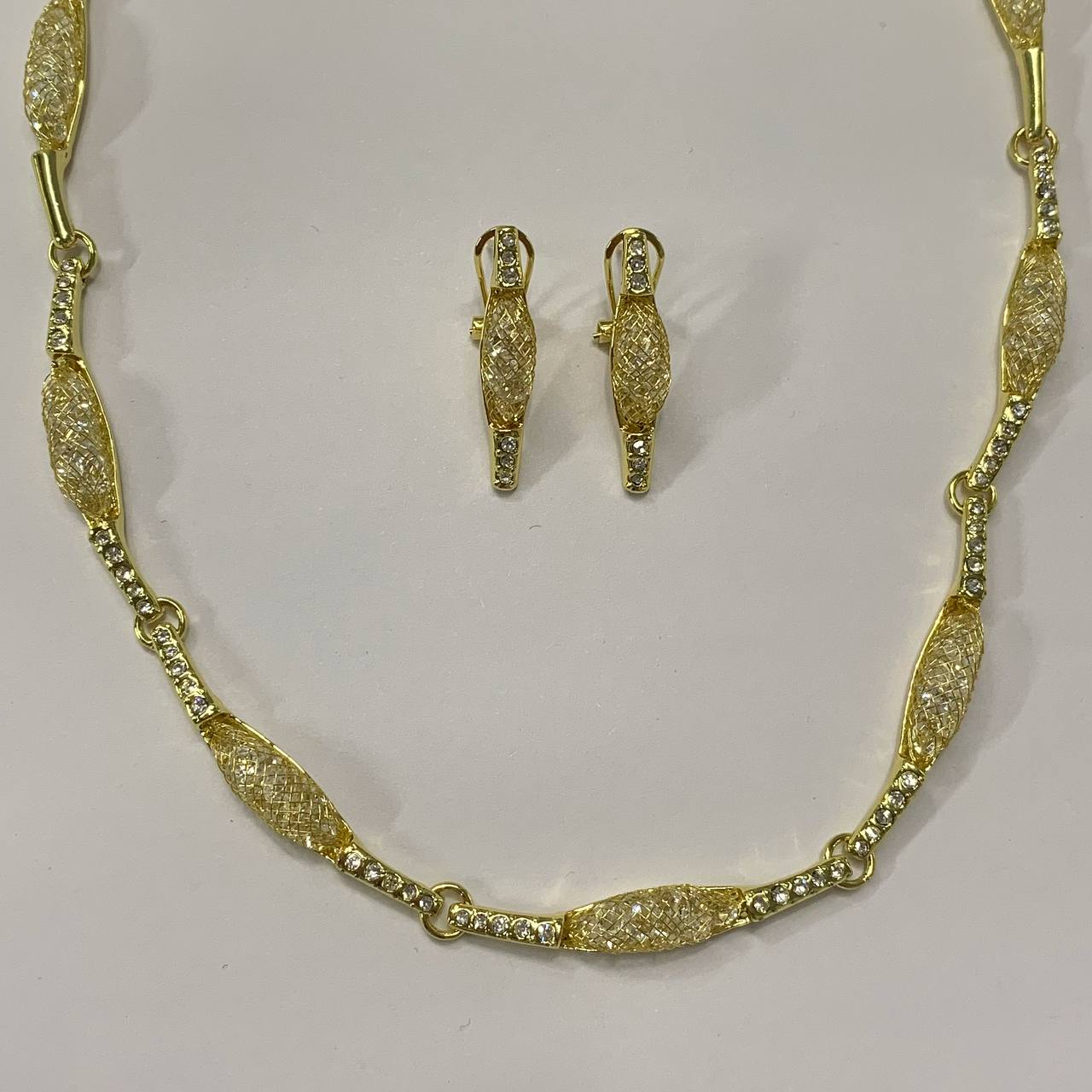 CC01870 Set Yellow Gold Plated Copper Crystal