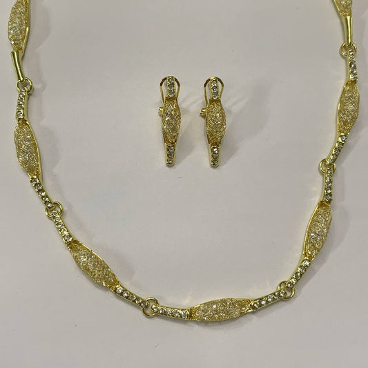 CC01870 Set Yellow Gold Plated Copper Crystal