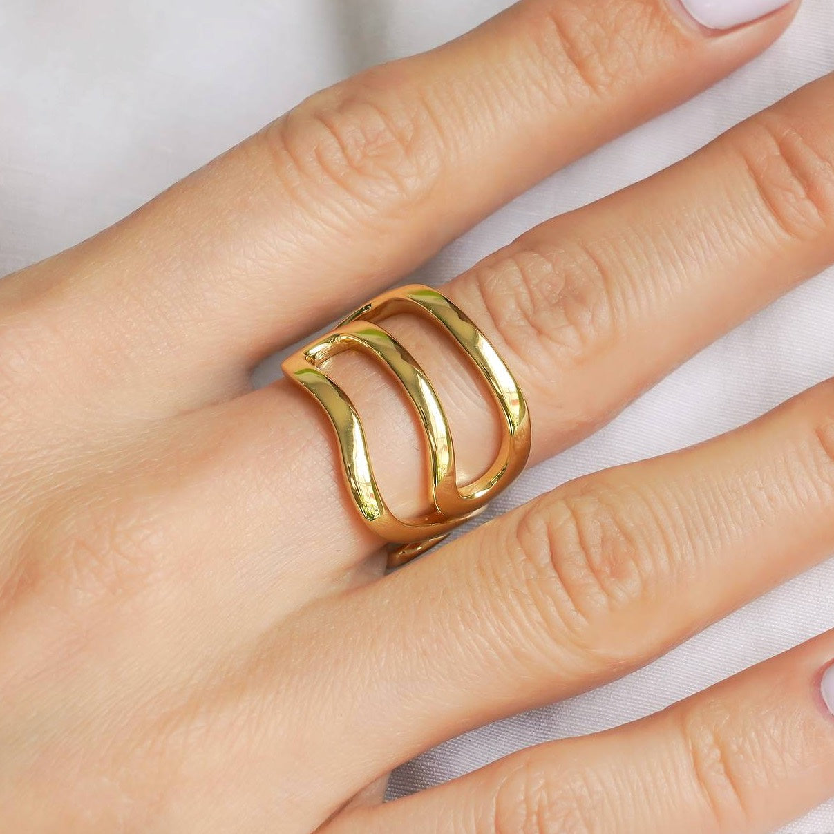 CC00298 Ring Copper yellow gold plated 18K