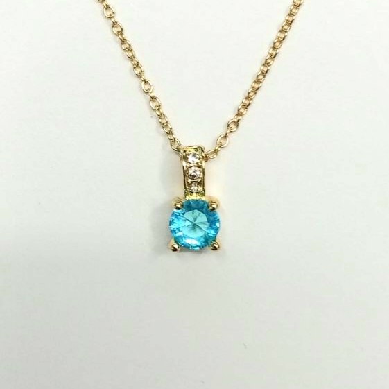 CC01901 Necklace Yellow Gold Plated Copper Cubic Zirconia