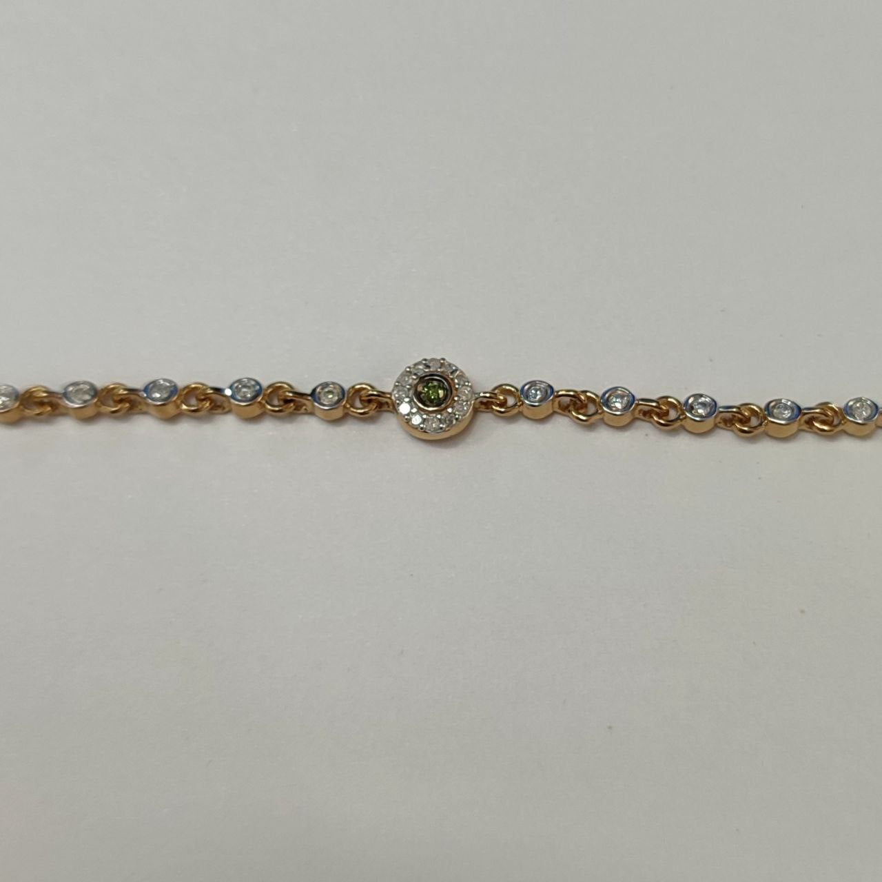 SZ14072 Bracelet Silver 925 Green Diamond Diamond (Gold Plated)