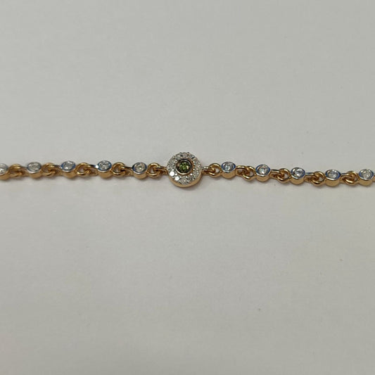 SZ14072 Bracelet Silver 925 Green Diamond Diamond (Gold Plated)