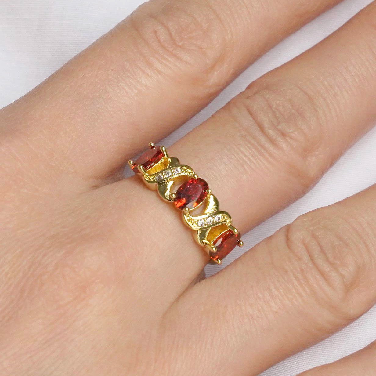 CC01675 Ring Yellow Gold Plated Alloy Crystal