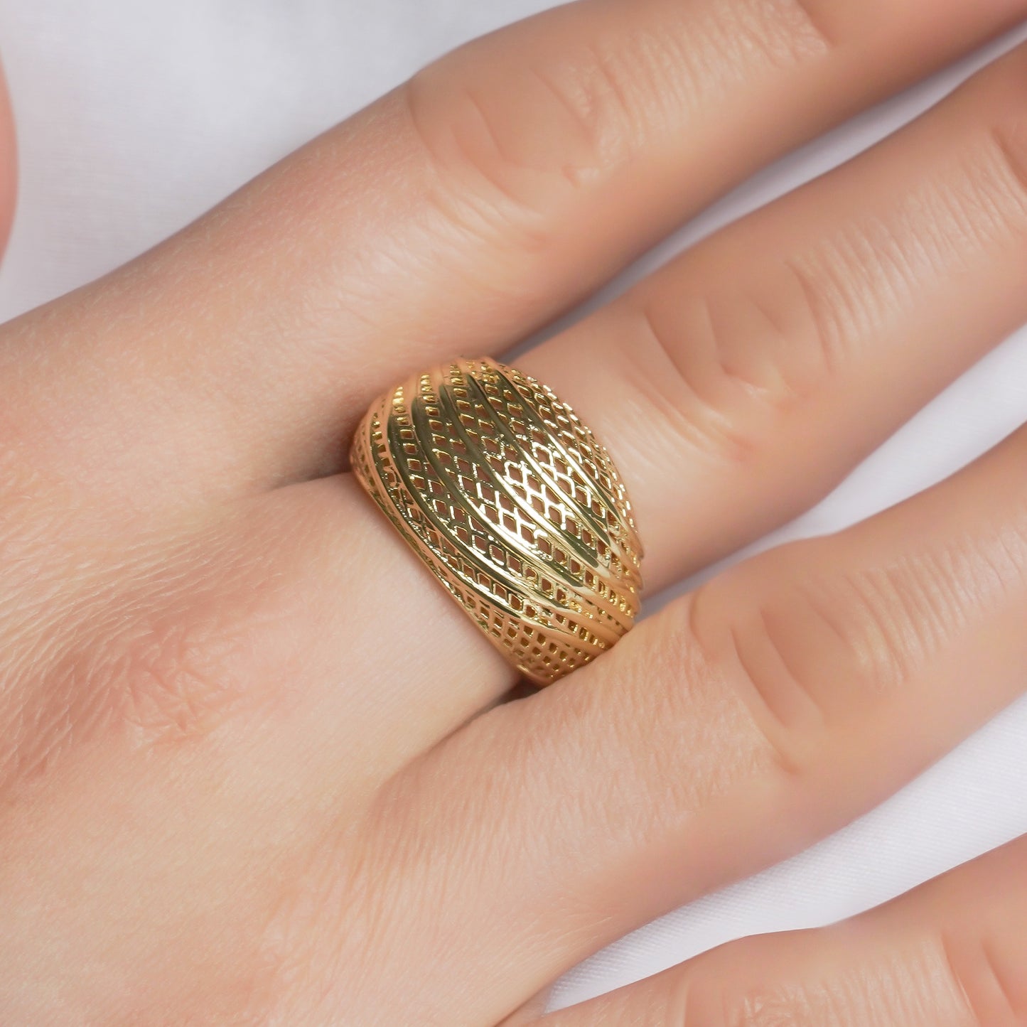 CC02358 Ring 18K yellow gold plated Copper