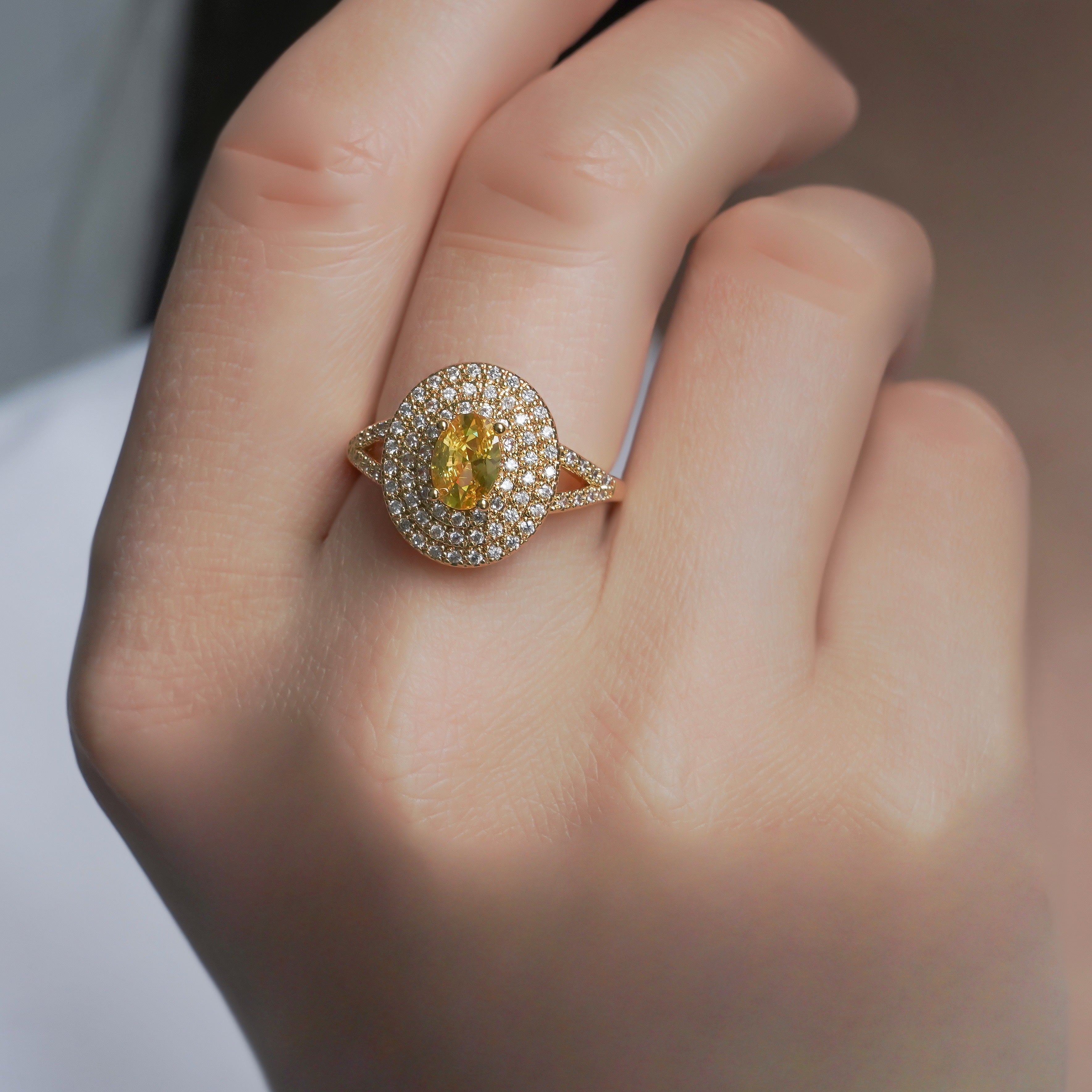 CC02211 Ring 18K yellow gold plated Copper cubic zirconia