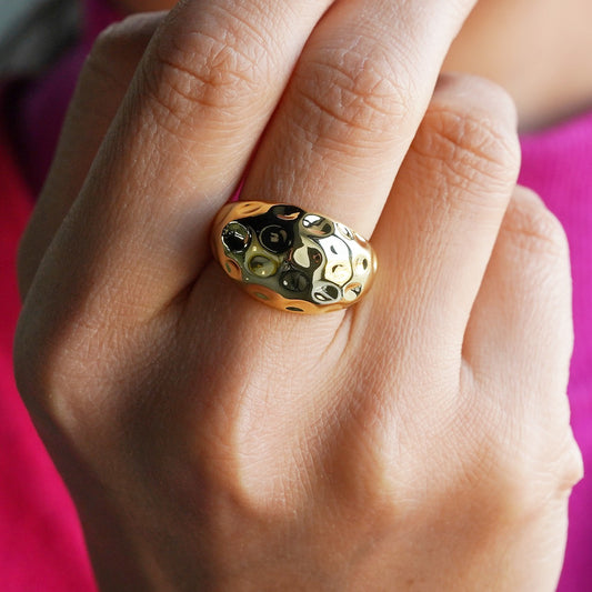 CC02091 Ring 18K yellow gold plated Copper