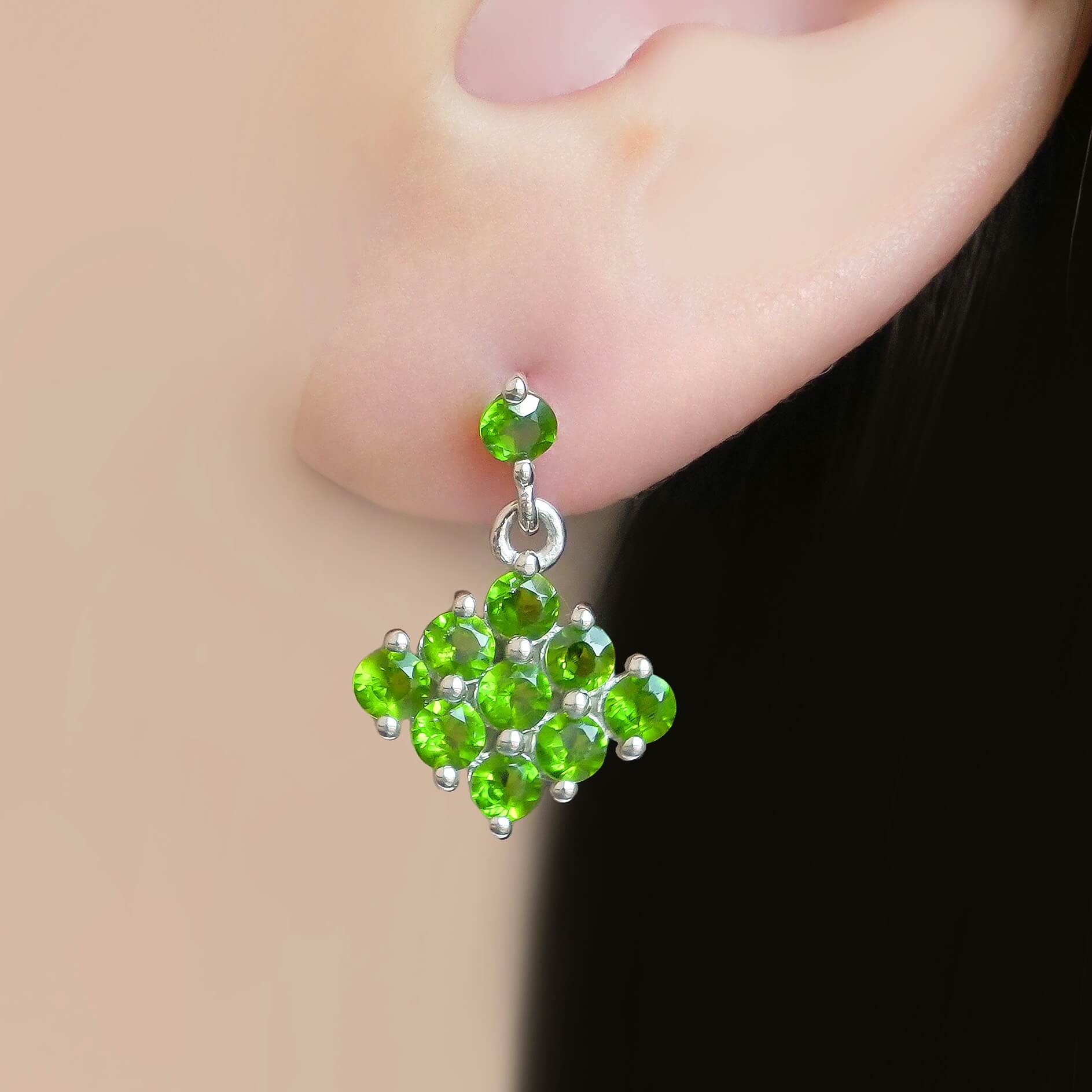 SZ12017 Earrings Silver 925 Chrome diopside