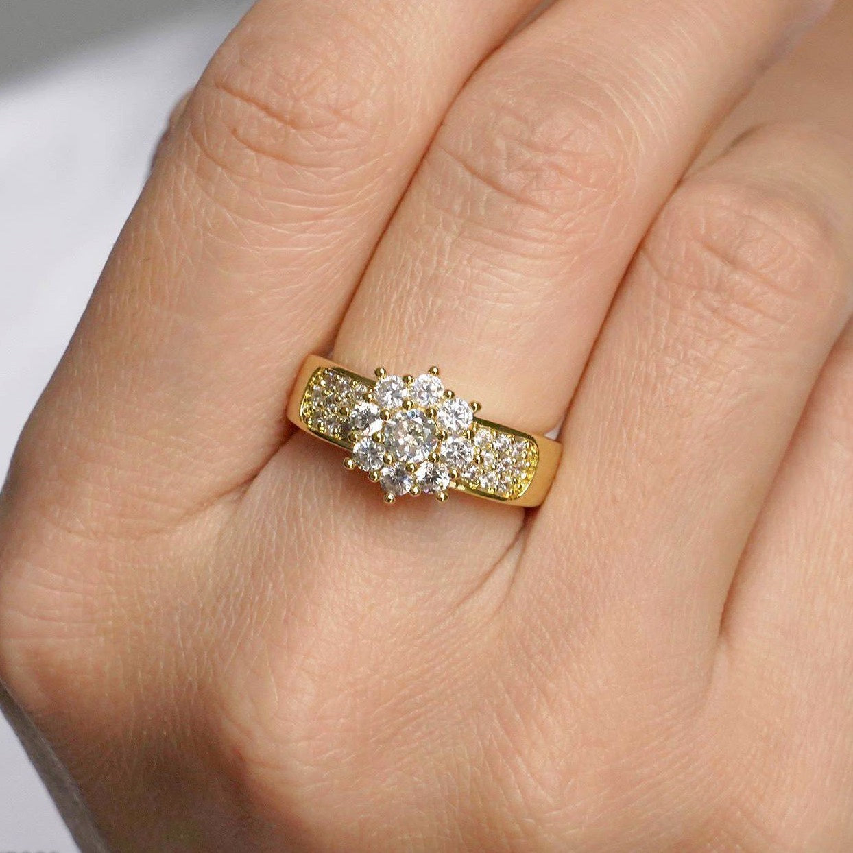 CC01895 Ring Yellow gold plated Copper Cubic zirconia