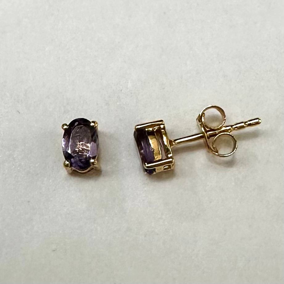 SZ15883 Earrings Silver 925 Alexandrite nano (Gold plated)