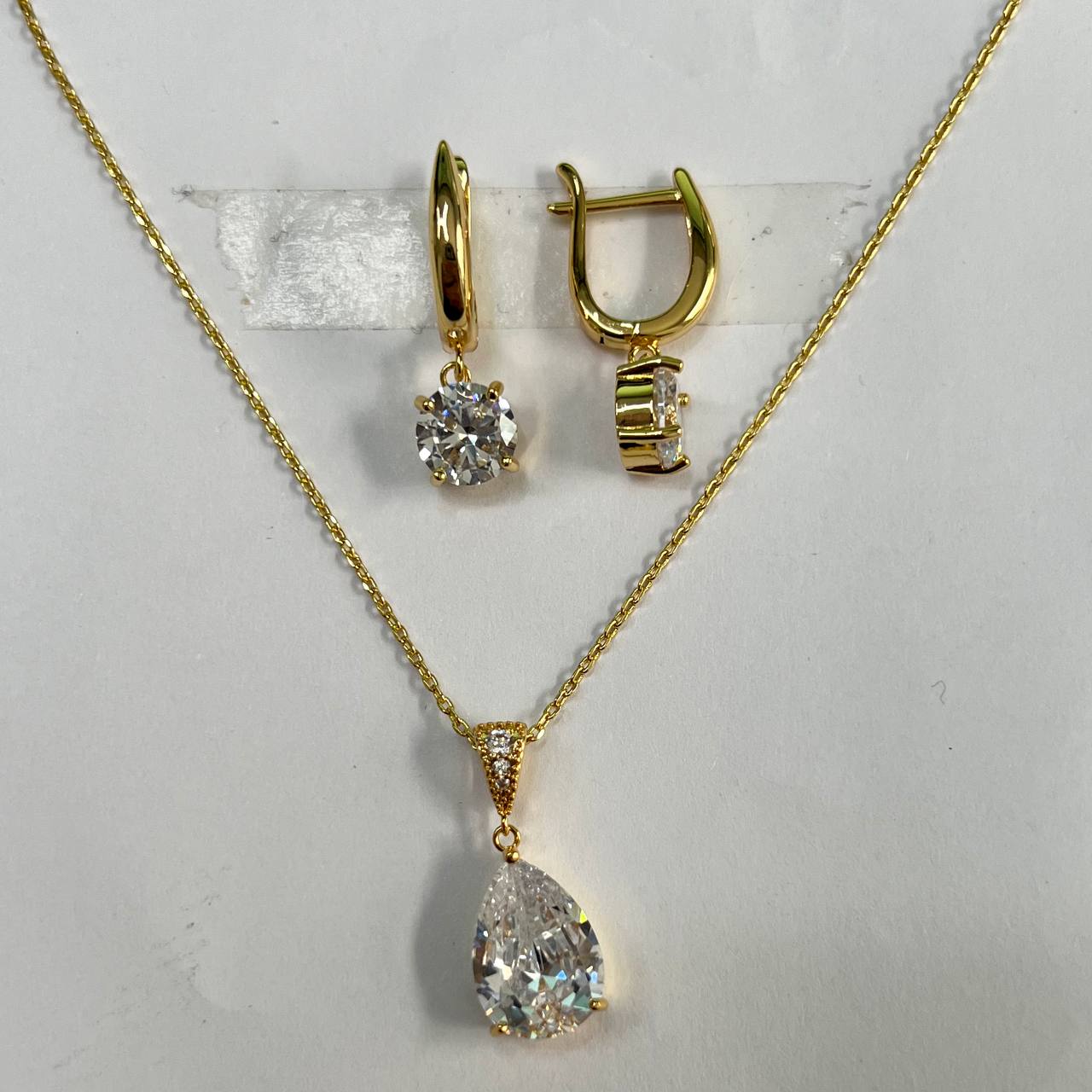 CC01956 Set 18K Yellow Gold Plated Copper Cubic Zirconia