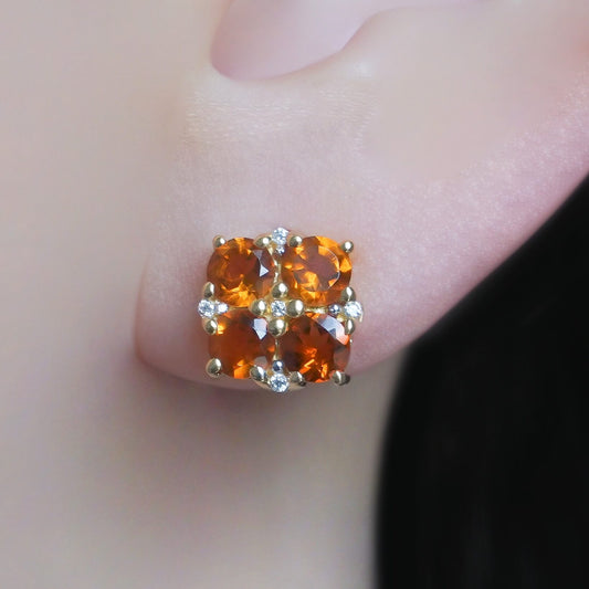 SZ16774 Sterling Silver 925 Madeira Citrine Fianite (Gold Plated)