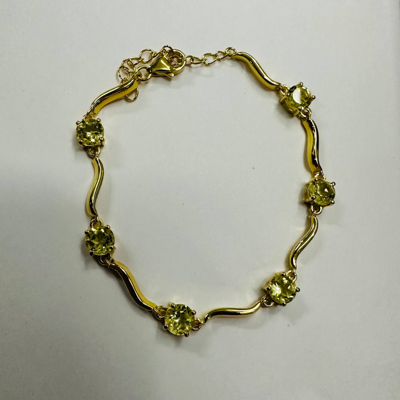 SZ14639 Bilak uzuk Kumush 925 Limon rangli Topaz (oltin bilan qoplangan)