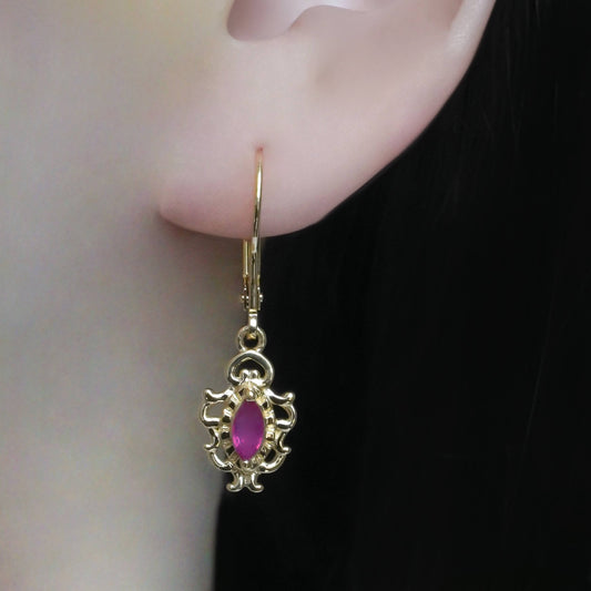 SZ16563 Sterling Silver 925 Thai Ruby (Gold Plated)