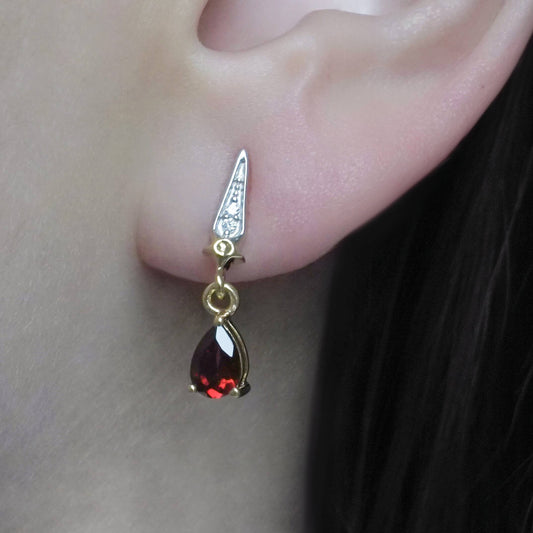 SZ16615 Sterling Silver 925 Garnet Pianite (Gold Plated)