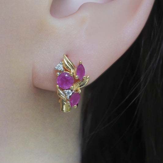 SZ16560 Sterling Silver 925 Thai Ruby Fianite (Gold Plated)