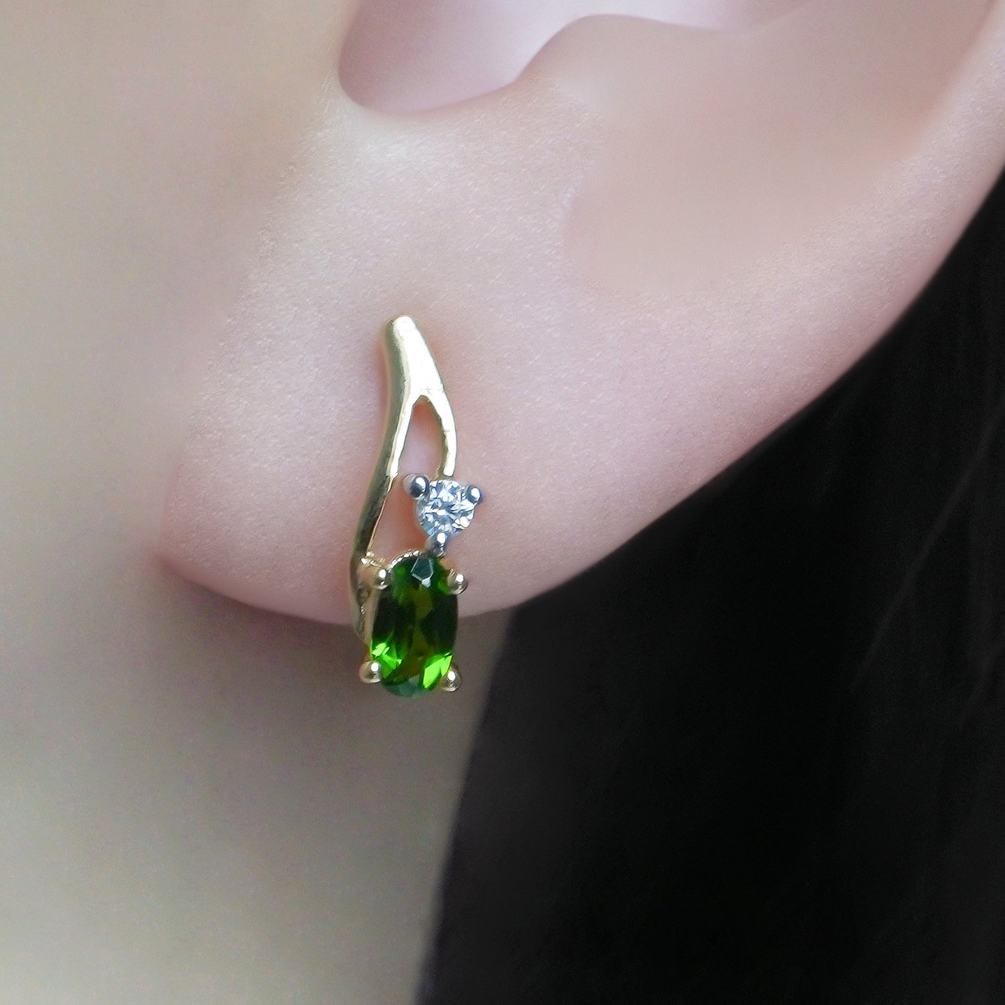 SZ16610 Sterling Silver 925 Chrome Diopside Pyanite (Gold Plated)