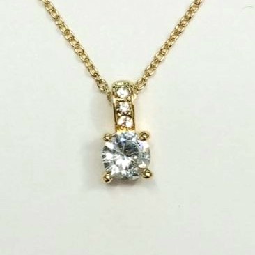 CC01687 Necklace Yellow Gold Plated Copper Cubic Zirconia