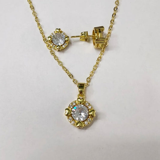 CC01674 Set Yellow gold plated Copper cubic zirconia