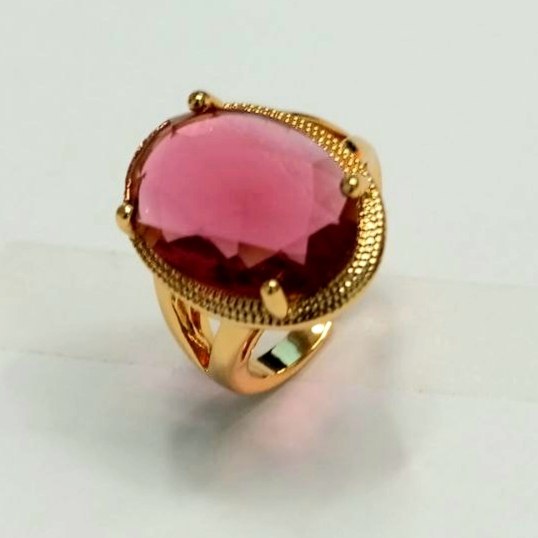 CC02058 Ring 18K Yellow Gold Plated Copper Crystal