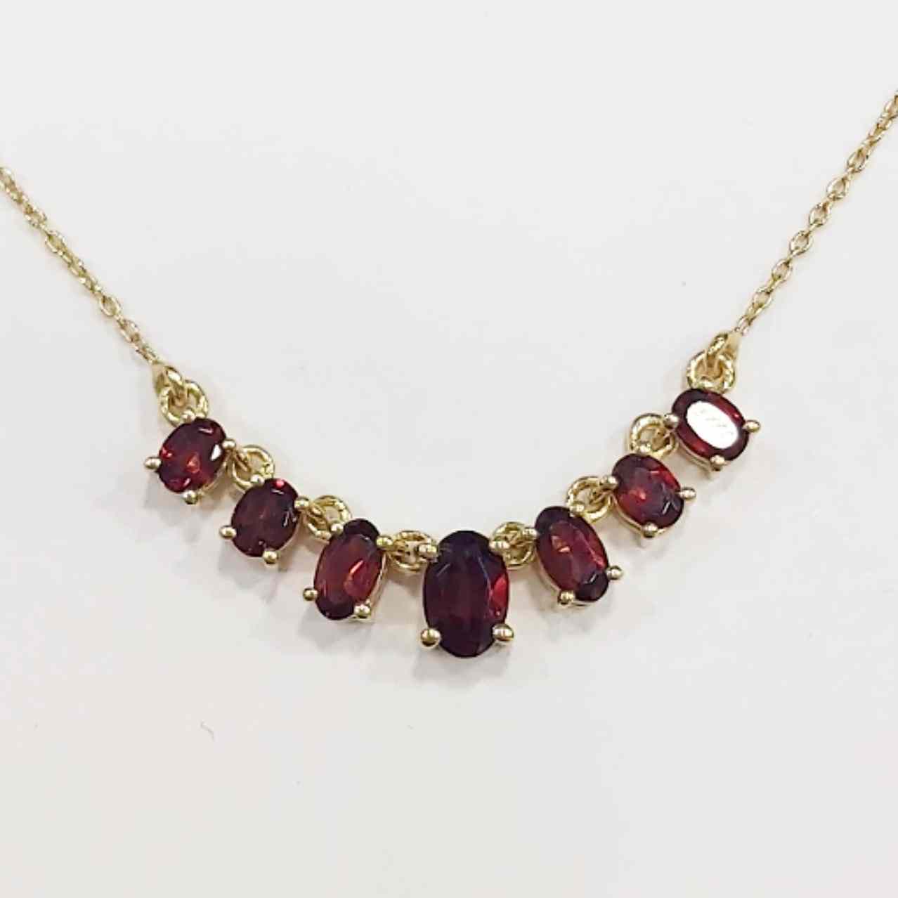 SZ16835 Necklace Silver 925 Garnet (Gold Plated)