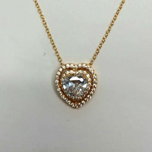 CC01821 Necklace 18K Yellow Gold Plated Copper Crystal