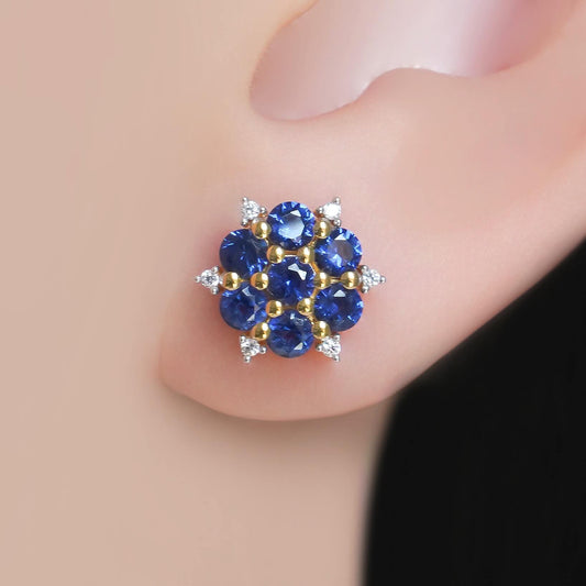 SZ16202 Studs Silver 925 Safir Linde Fianite (oltin bilan qoplangan)