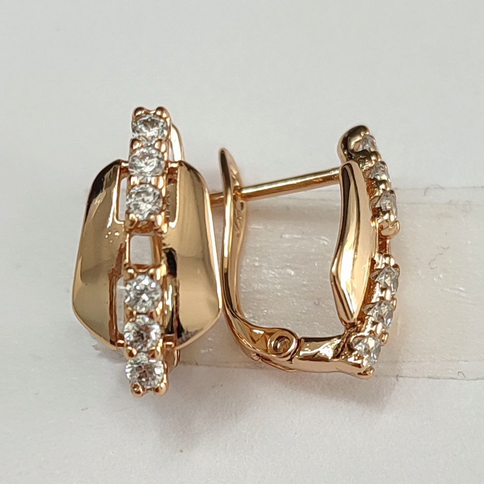 CC00649 Earrings 18K gold plated Copper cubic zirconia