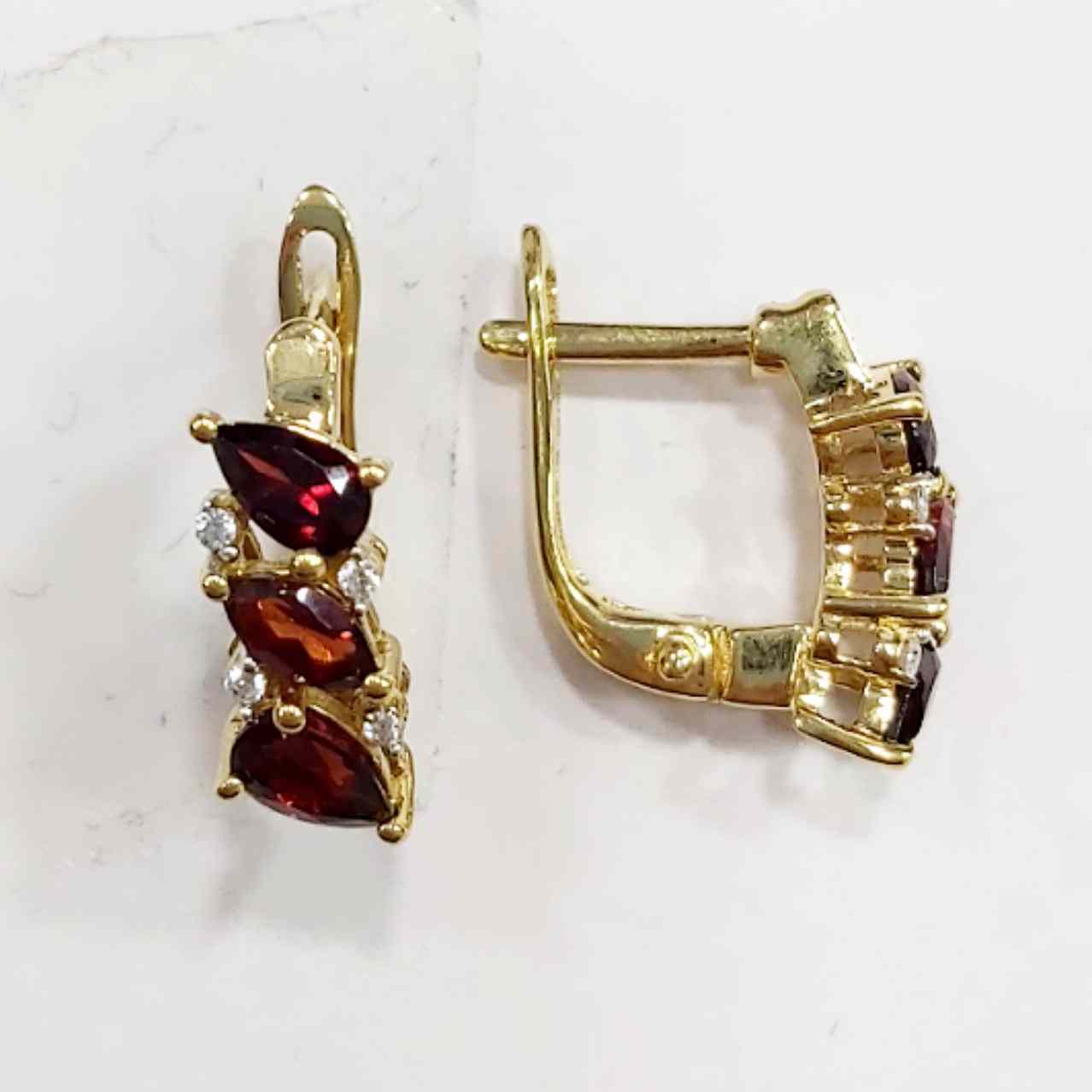 SZ16837 Zirak Silver 925 Garnet Fianite (Gold Plated)