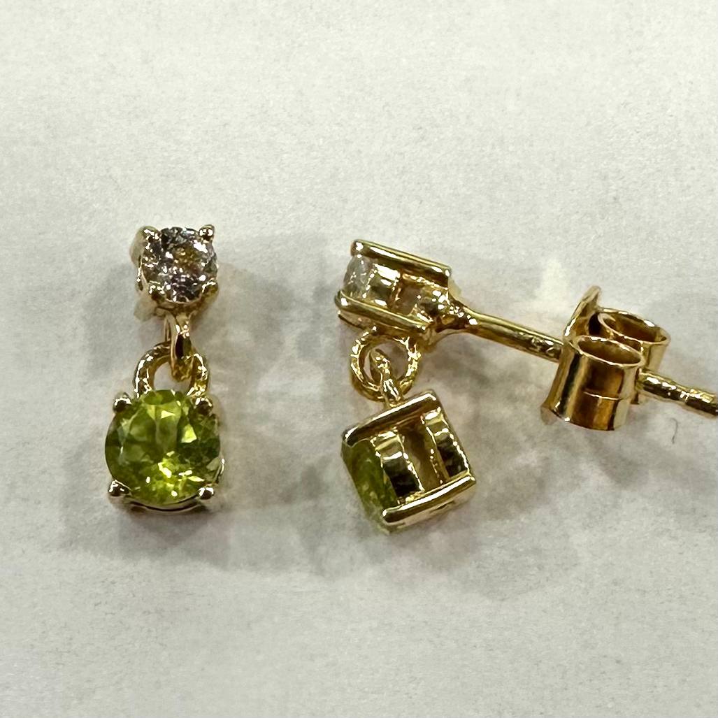 SZ14263 Zirak Silver 925 Peridot White Topaz (Gold Plated)