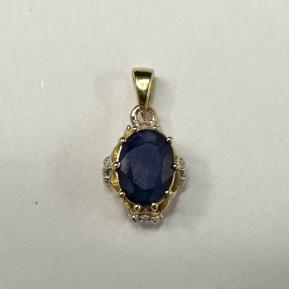 SZ14759 Necklace Sterling Silver 925 Kataragama Sapphire Brilliant (Gold Plated)