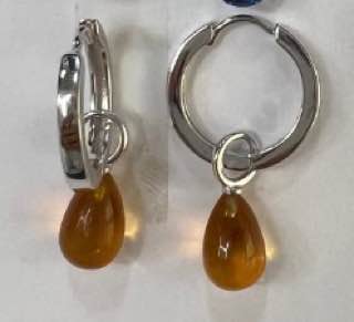 SZ11083-2 Earrings Silver 925 Yellow Crystal Linde