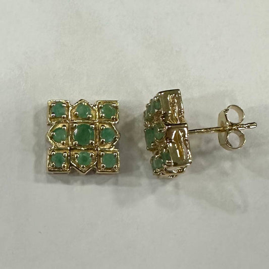 SZ16760 Sterling Silver 925 Brazilian Emerald (Gold Plated)