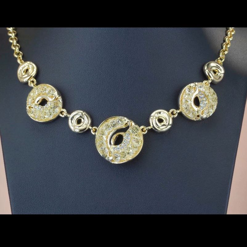 CC00461 Necklace Copper Crystals 18k gold plated