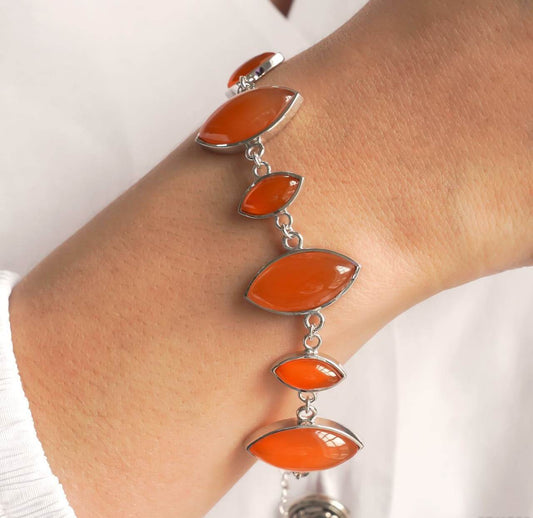 SZ11883 Bracelet Silver 925 Carnelian