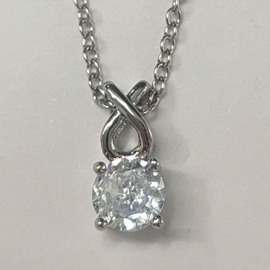 CC00382 Necklace Copper Cubic Zirconia white gold plated 18K