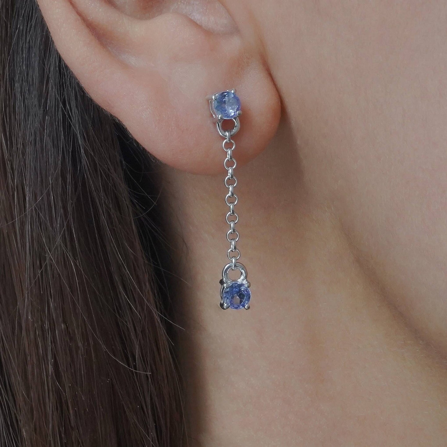 SZ10897 Earrings Silver 925 Tanzanite