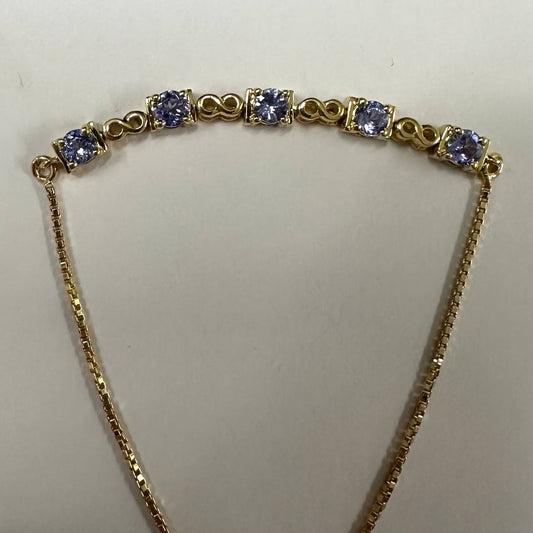 SZ16594 Bracelet Silver 925 Tanzanite (Gold Plated)